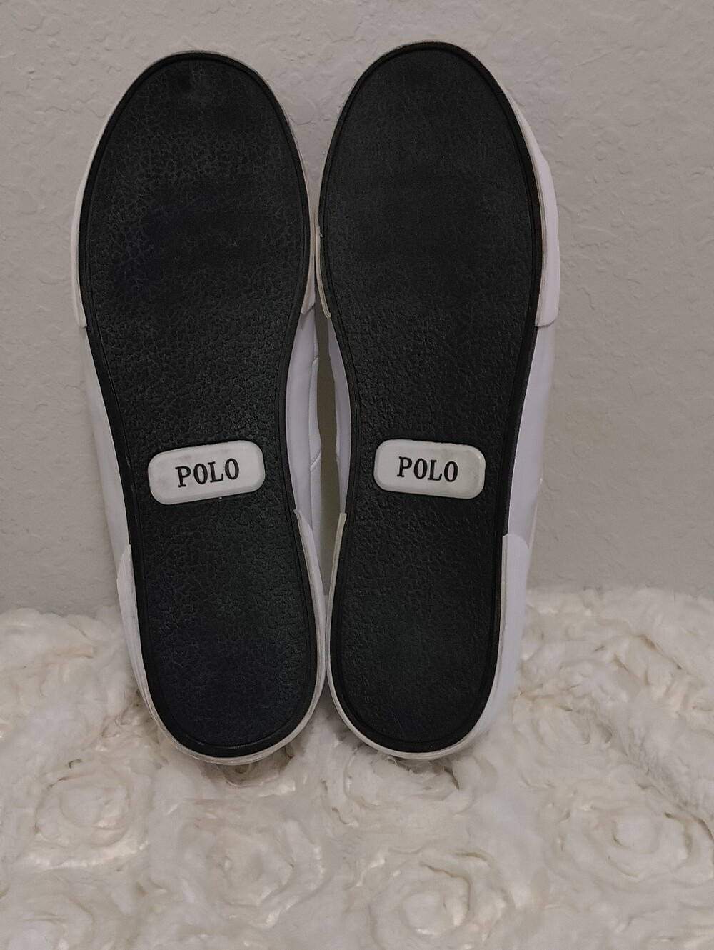 Polo Ralph Lauren White Sneaker with Navy & Gold Logo - Picture 9 of 11